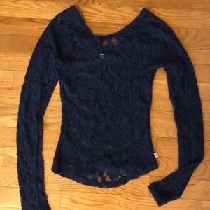 Navy Blue Lace top